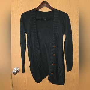 Black Button-Up Women's Sweater